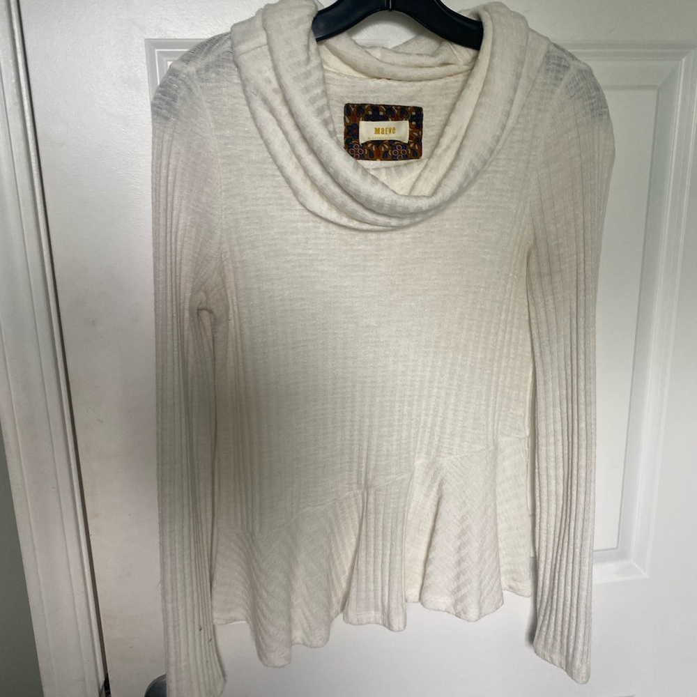 white Maeve Anthropology turtle neck size xs